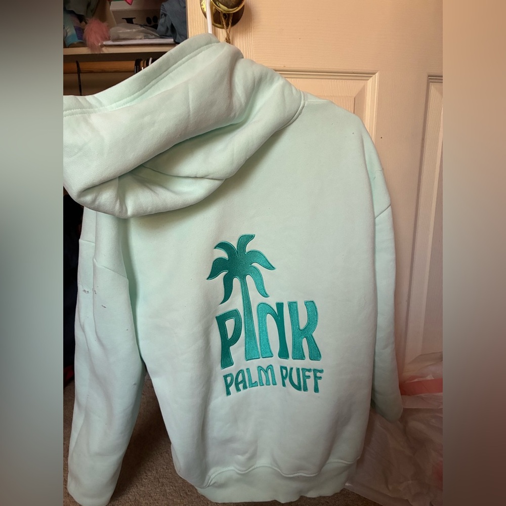Pink palm puff classic hoodie!